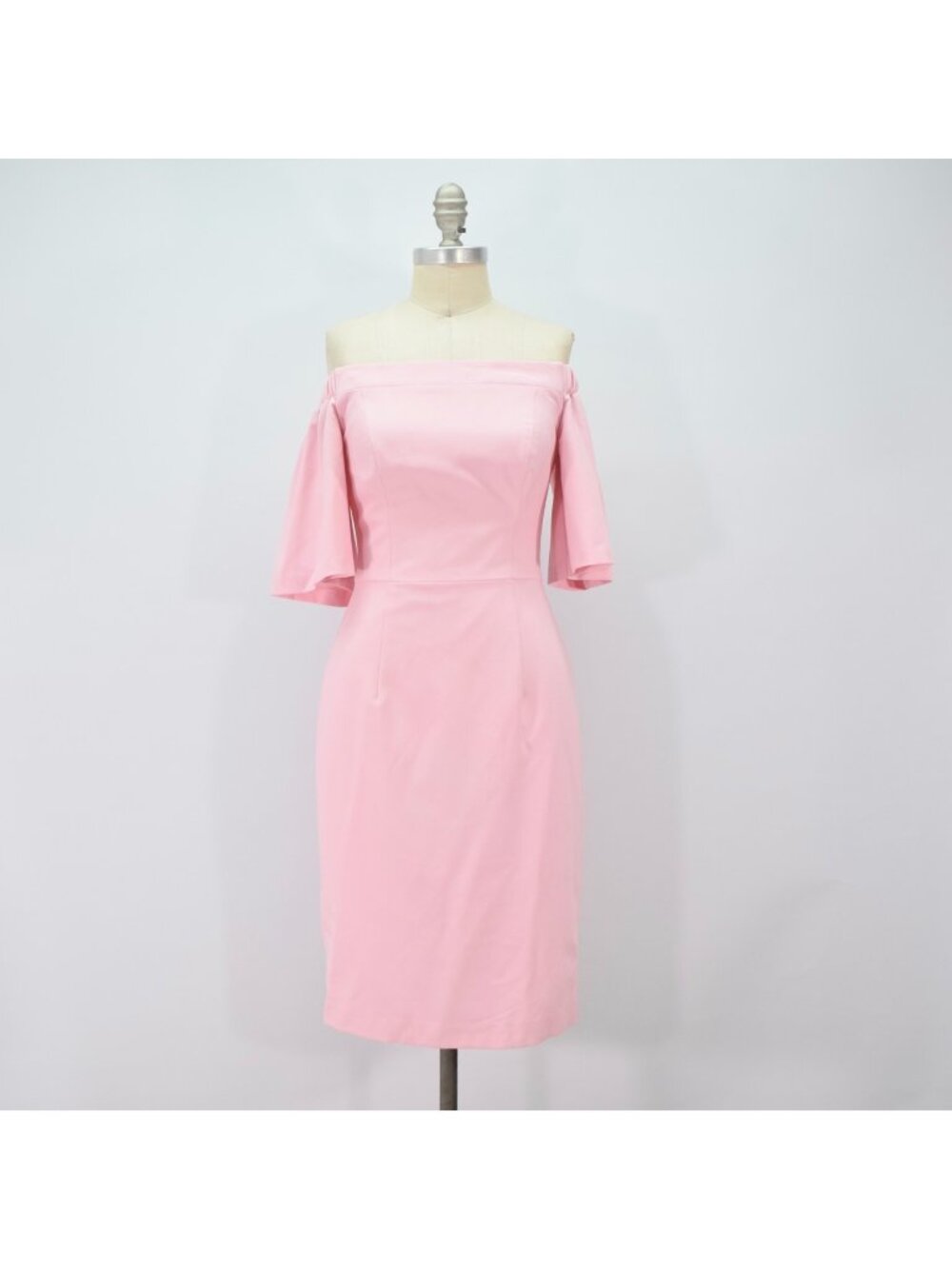 NWT Black Halo Pastel Pink Off-the-Shoulder Flutter Sleeve Dress